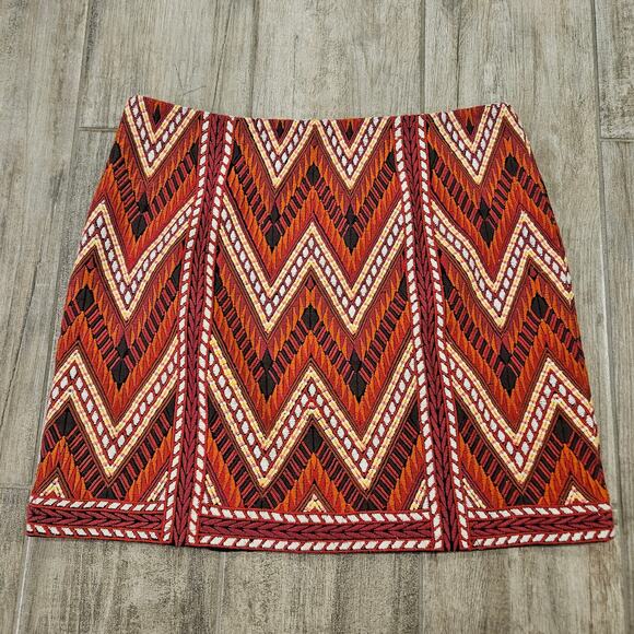 Free People Crush On U Skirt Women's Size 10 Embroidered Mini Boho Aztec Hippie - Picture 8 of 12